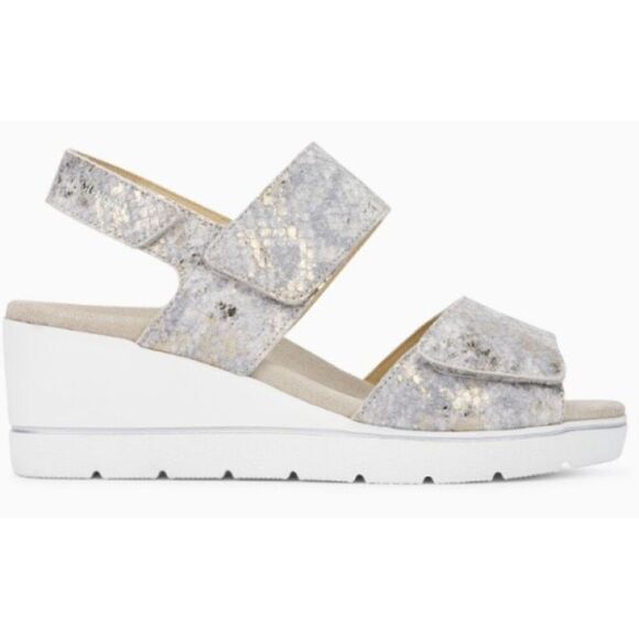 Mephisto Women's Engelina Sandals size EU 40 US 10 Gray Silver Leather Cloud Boa - Picture 1 of 10